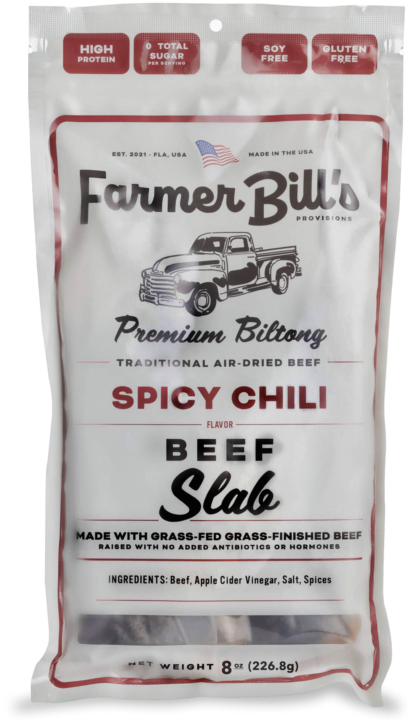 8 oz Spicy Chili Beef Biltong Slab