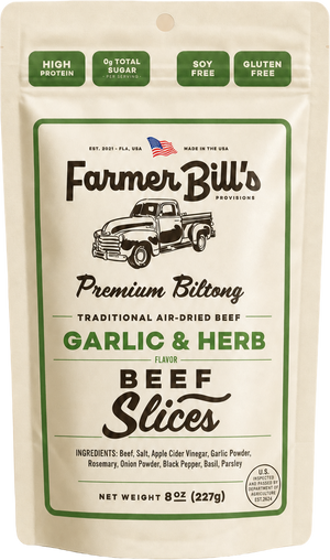 Garlic & Herb Sliced Biltong package