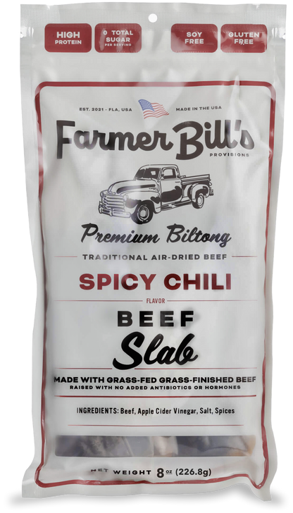 8 oz Spicy Chili Beef Biltong Slab
