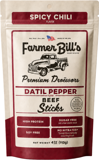 Farmer Bill's Spicy Chili Beef Sticks package