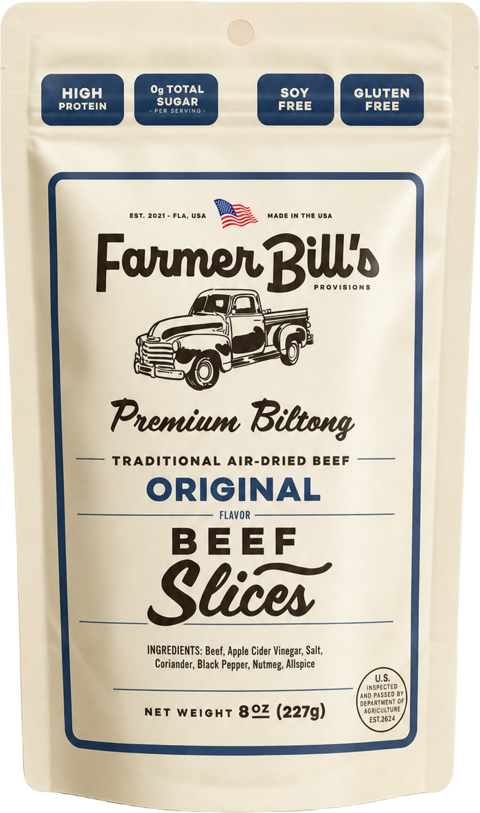 Farmer Bill's Original Beef Slices biltong package