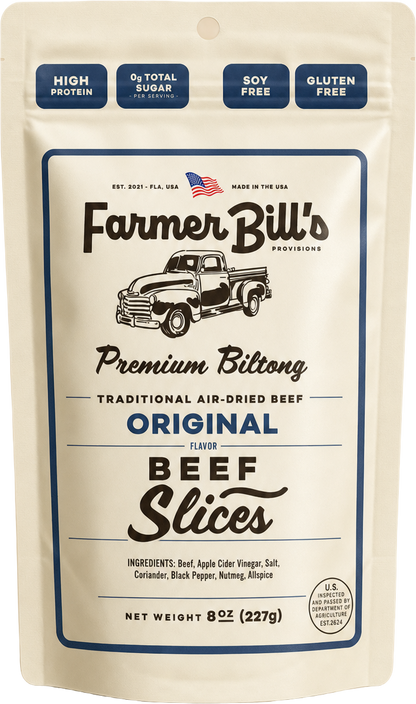 Farmer Bill's Original Beef Slices biltong package