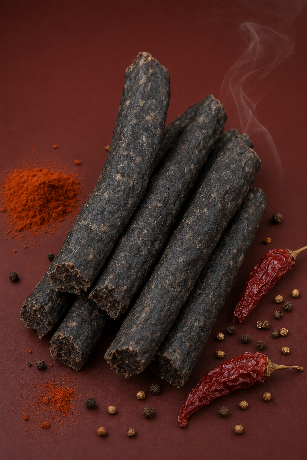 Farmer Bill's Smokehouse Beef Sticks — whole air-dried beef sticks with smoked paprika