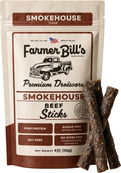 Farmer Bill's Smokehouse Beef Sticks with loose sticks