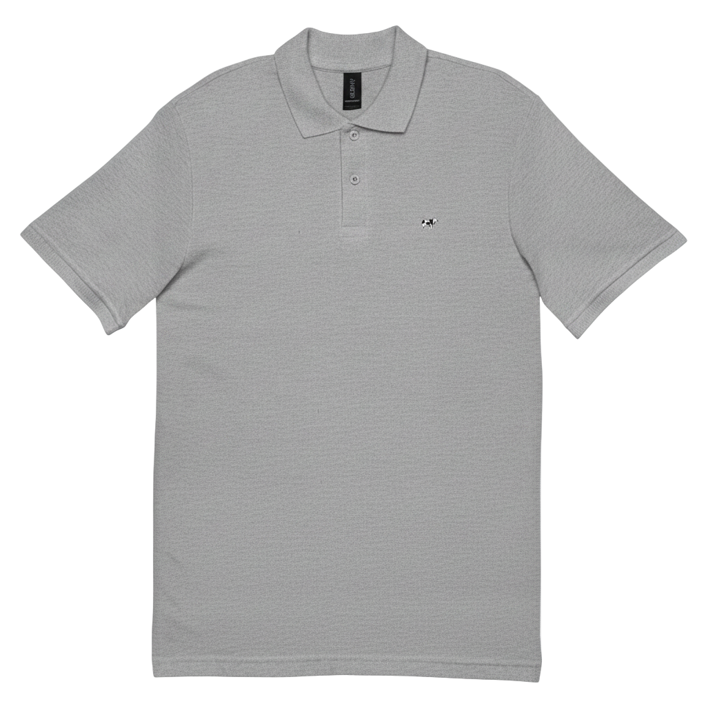 Holstein Cow Polo 🐄 100% Cotton — Sport Grey