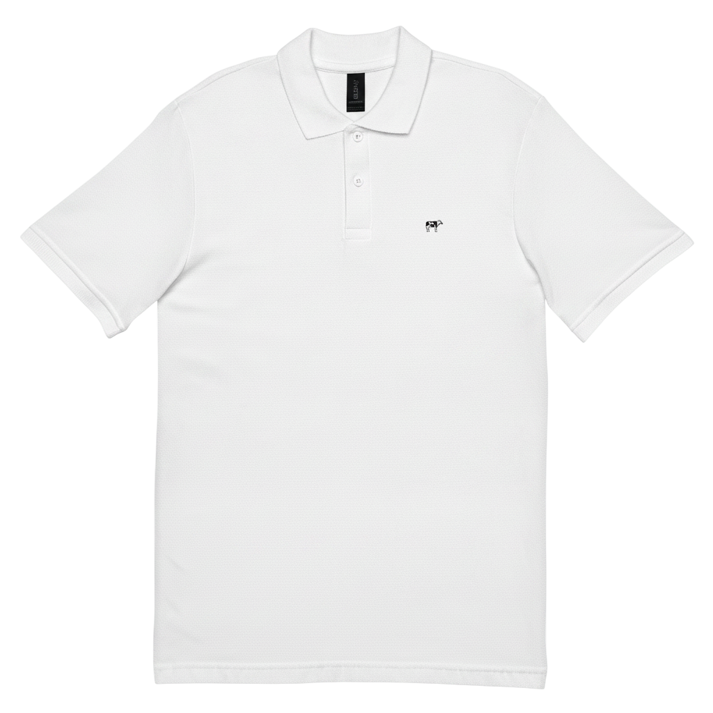 Holstein Cow Polo 🐄 100% Cotton — White